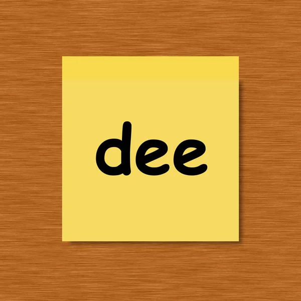 Dee Sticky Note Wooden Background — 스톡 사진