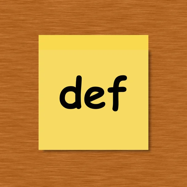 Def Sticky Note Wooden Background — 图库照片