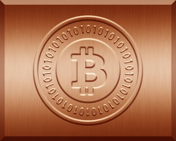 Plaque Bitcoin Bronz — Photo