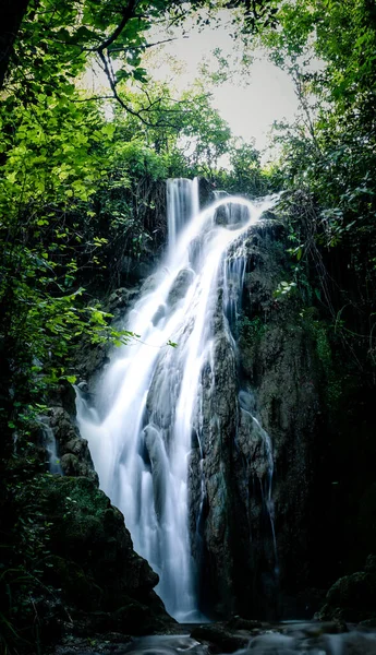 Vertical Shot Gorg Plana Waterfall Les Planes Spain — Stock Photo, Image