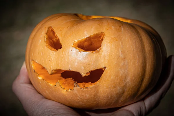 Egy Halloweeni Tök Sekély Fókuszképe — Stock Fotó