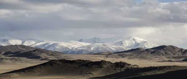 Montañas Nieve Cielo Azul Con Naturaleza Mongolia — Foto de Stock