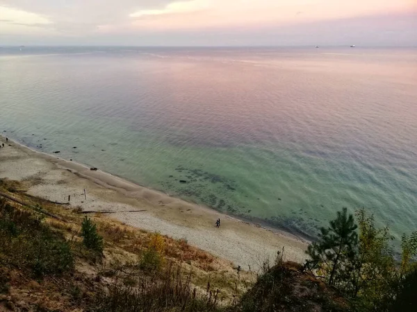 Mesmerizing View Baltic Sea Coastline Orlowo Cliff Gdynia Poland — Stockfoto