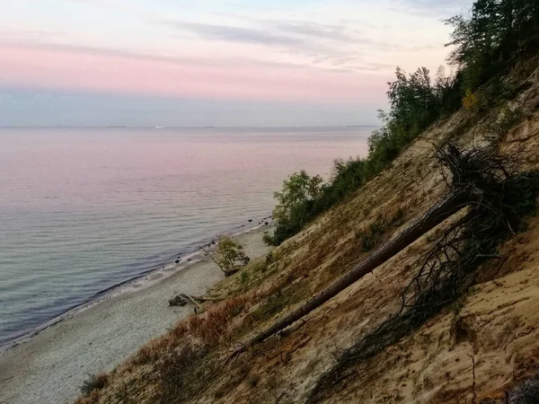 Дивовижний Вид Берегову Лінію Балтійського Моря Скелі Орлово Гдині Польща — стокове фото