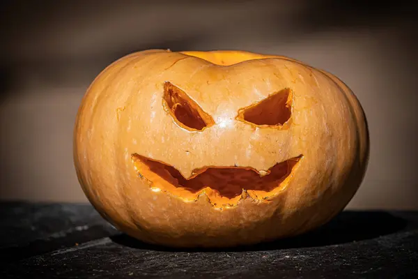 Una Toma Enfoque Superficial Una Calabaza Halloween — Foto de Stock