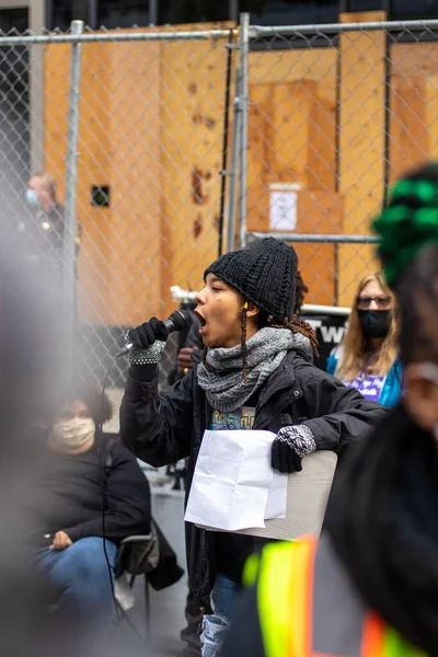 Minneapolis Förenade Staterna Sep 2020 Protest Utanför Family Justice Centres — Stockfoto