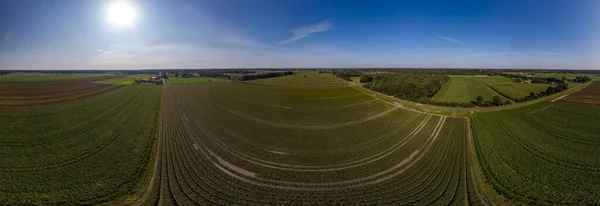 Panorama Aéreo 360 Graus Paisagem Agrícola Holandesa Pronta Para Uso — Fotografia de Stock