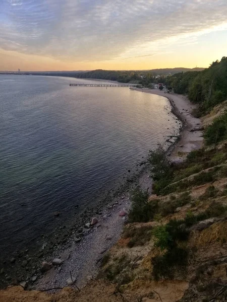 Polonya Nın Gdynia Kentindeki Orlowo Cliff Ile Baltık Deniz Kıyısının — Stok fotoğraf