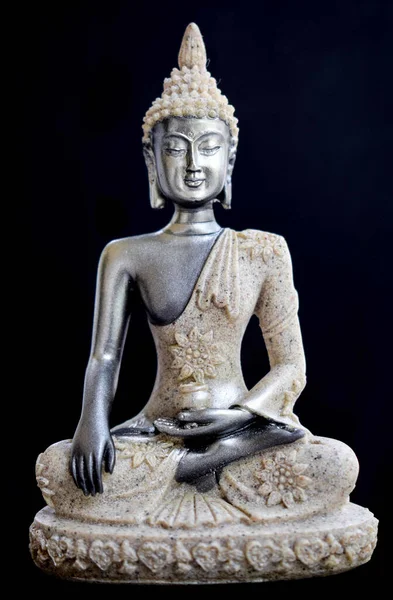 Vertical Shot Statue Buddha Dark Blue Background — Stock Photo, Image