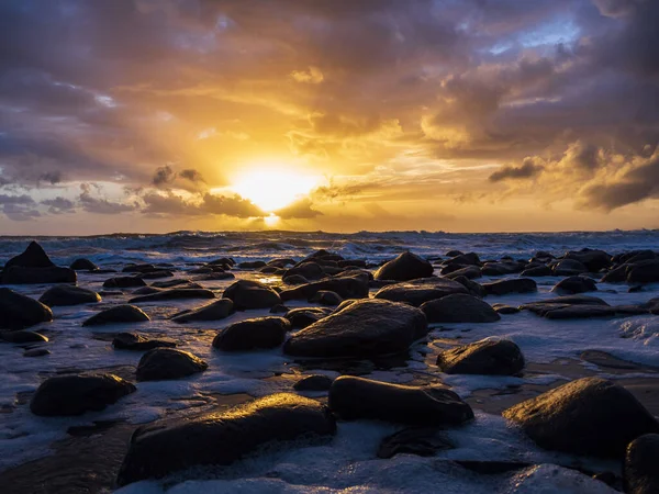 Una Hermosa Vista Puesta Sol Sobre Paisaje Marino — Foto de Stock