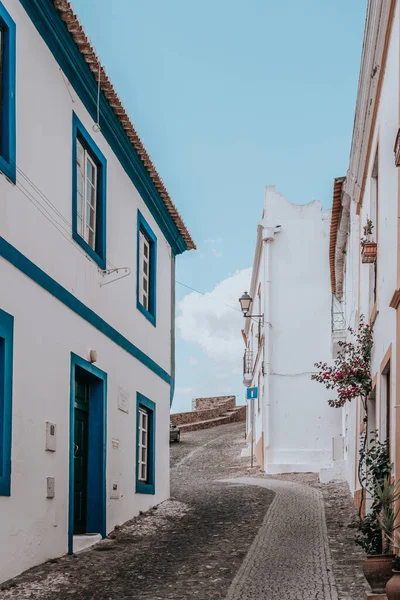 Plano Vertical Callejón Piedra Con Edificios Antiguos — Foto de Stock