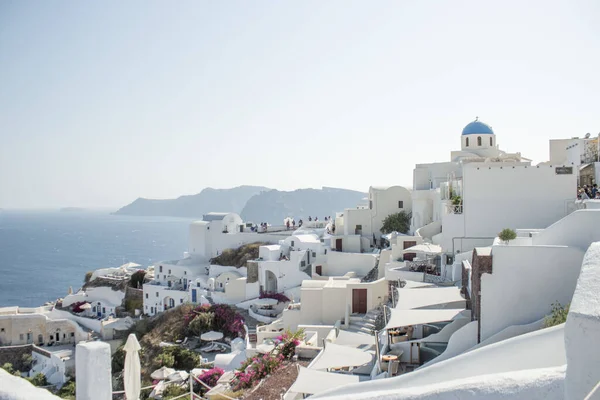 Beautiful View White Oia Town Greece Sea — Stock Photo, Image