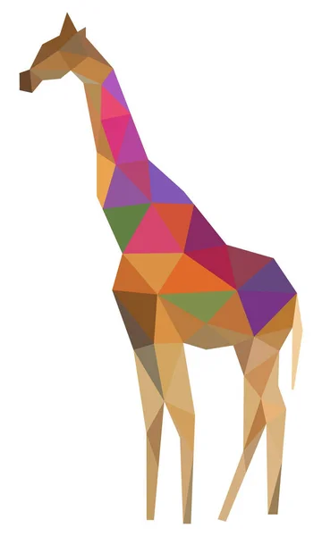 Disegno Poligonale Basso Minimalista Una Giraffa Isolata Sfondo Bianco — Foto Stock