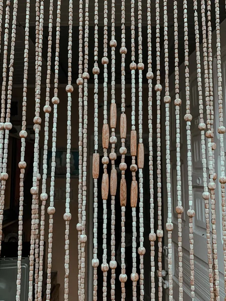 Colpo Verticale Tende Decorative Fatte Perline — Foto Stock