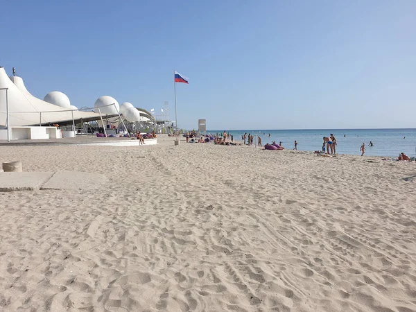 Popovka Oroszország 2020 Szeptember City Beach Egykori Kazantip Fehér Homokos — Stock Fotó