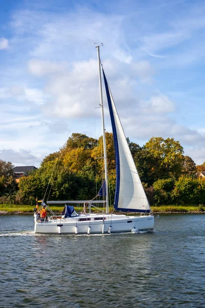 Rendsburg 2020 Segelschiffe Auf Dem Nord Ostsee Kanal Deutschland Einem — Stockfoto