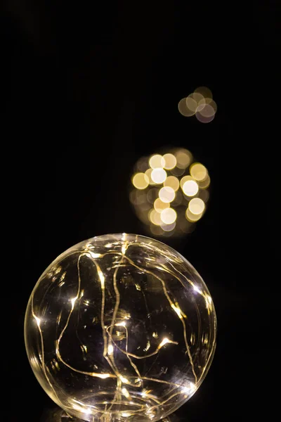 Vertical Shot Decorative Electric Light Bulb Darkness — Stock Photo, Image