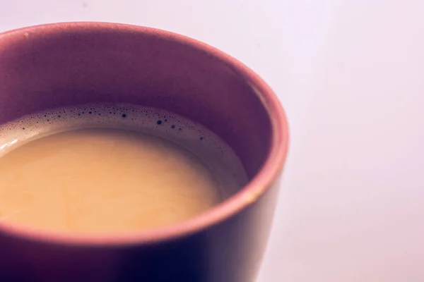 Primo Piano Alto Angolo Una Tazza Piena Caffè — Foto Stock