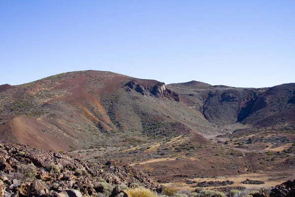 Una Bella Foto Colline Marroni Nel Parco Nazionale Del Teide — Foto Stock