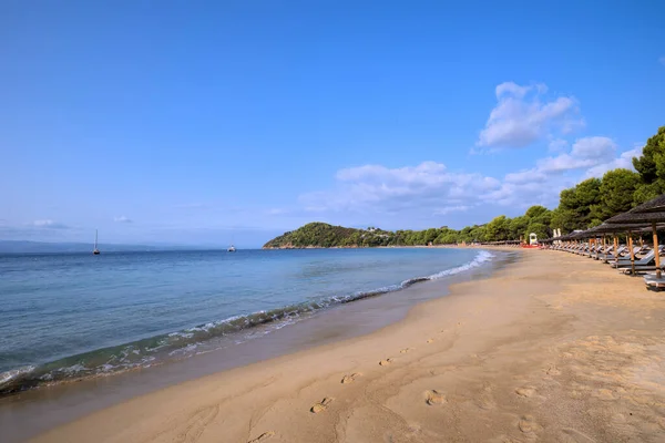 Koukounaries Praia Mais Famosa Skiathos Classificado Como Sétimo Melhor Mundo — Fotografia de Stock