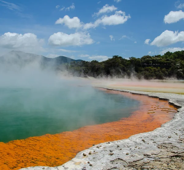 Close Lago Térmico Wai Tapu Rotorua Nova Zelândia — Fotografia de Stock