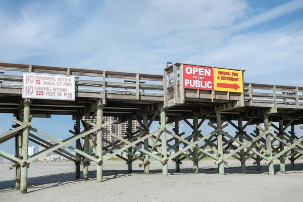 Myrtle Beach United States Oct 2020 Signs Apache Pier Fishing — Stock Photo, Image