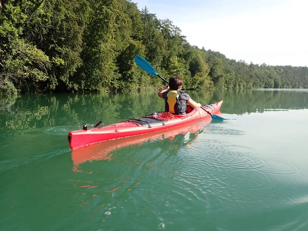 Kayak River Rhine Switzerland Eglisau — Stock Photo, Image