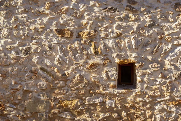 Natural Stone Wall Small Window — Stock Photo, Image