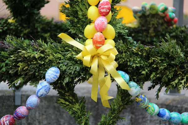 Primer Plano Decoración Huevos Colores Para Pascua — Foto de Stock