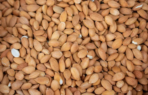 Top View Heap Fresh Almond — Stock Photo, Image