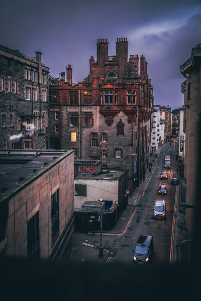 Scotland United Kingdom Nov 2019 Beautiful Shot Brick Street Edimburg — стоковое фото