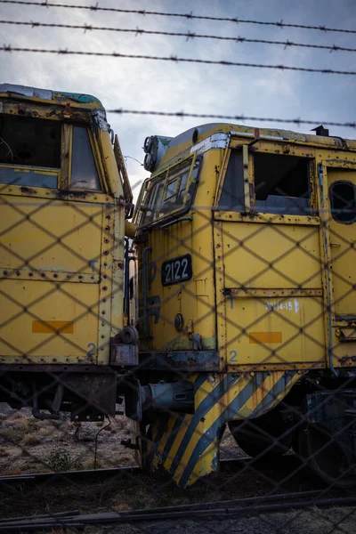 Tren Abandonado Espera Disposición Depósito Mendoza Argentina — Foto de Stock