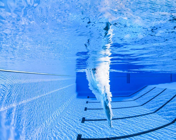 Female Athlete Diving Swimming Pool — Stock Photo, Image