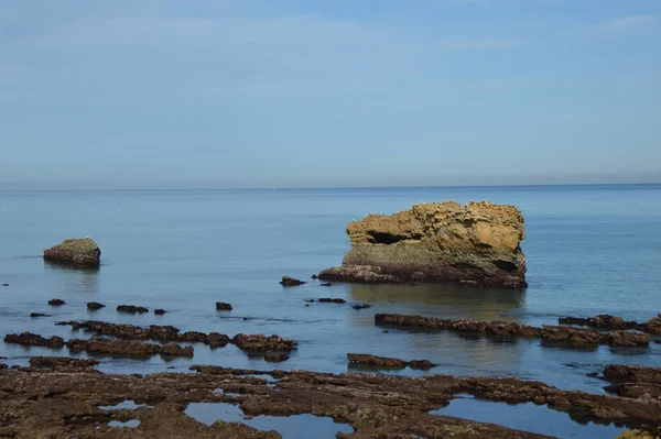 Una Hermosa Toma Marea Baja Biarritz Francia — Foto de Stock