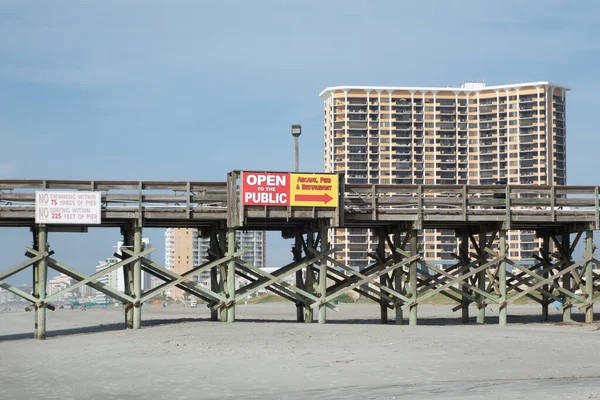 Myrtle Beach United States Aug 2020 Signs Apache Pier Fishing — Stock Photo, Image