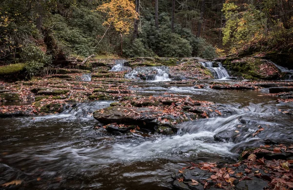 Krásný Výhled Silný Vodopád Lese Obklopeném Zelení — Stock fotografie
