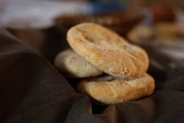 Een Close Shot Van Kleine Zelfgemaakte Broodjes — Stockfoto