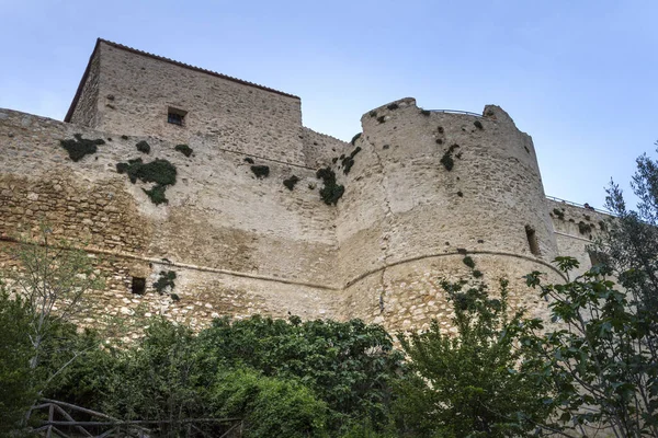 Χαμηλή Γωνία Του Τείχους Της Πόλης Στο Magliano Στην Toscana — Φωτογραφία Αρχείου