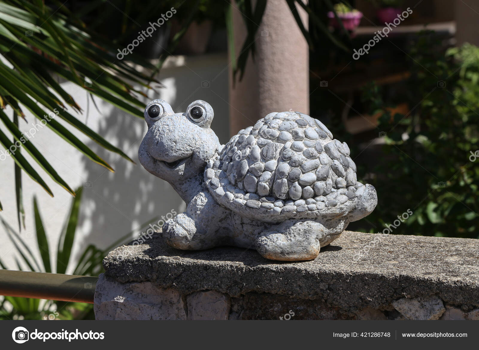 Eine Lustige Dekoration Aus Steinschildkröten Garten Oder Hof