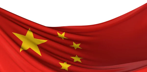 Китайский Флаг Изолирован Белом Фоне — стоковое фото