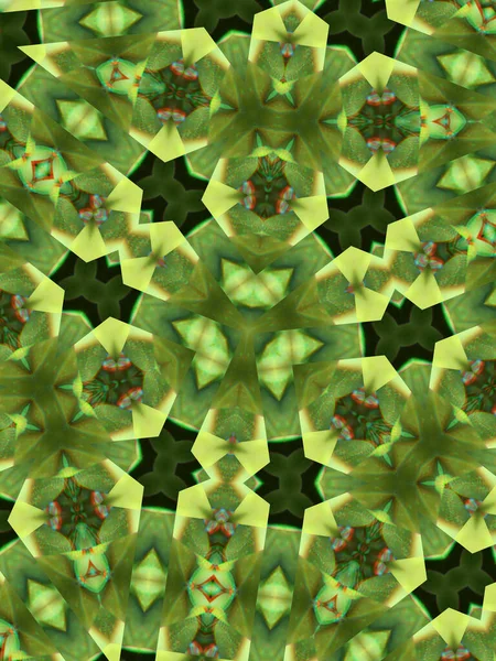 다각형이 녹색으로 생기는 칼루도 스코프 — 스톡 사진