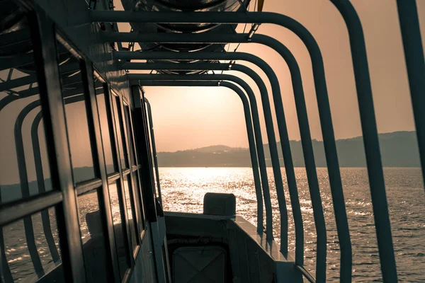 Hermoso Tiro Atardecer Visto Desde Barco — Foto de Stock