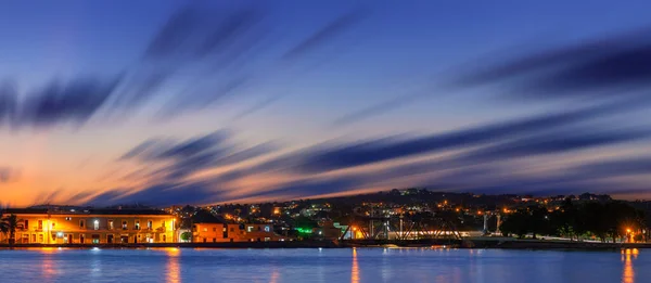 Panoramic View Long Exposure Sunset Cloudscape Seaside City Matanzas Cuba — Stock Photo, Image