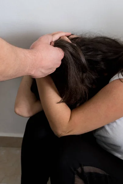 Uma Jovem Mulher Vítima Abuso Dia Internacional Para Eliminação Violência — Fotografia de Stock