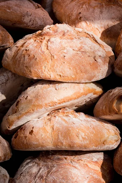 Close Delicioso Pão Campo Recém Assado — Fotografia de Stock