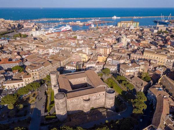 Una Toma Aérea Hermosa Ciudad Catania Italia — Foto de Stock