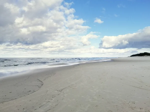 Красивый Морской Пейзаж Облачным Небом Польше — стоковое фото