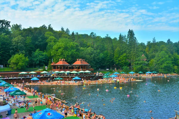 Sovata Romania Aug 2019 Ursusjön Från Sovata Resort Rumänien Det — Stockfoto