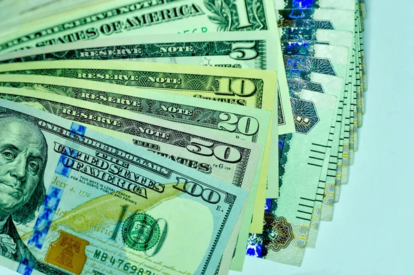 Крупный План Банкнот United States America Dollar United Arab Emirates — стоковое фото