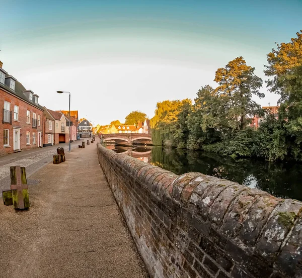 Historische Quayside Aan Wensum Stad Norwich Norfolk — Stockfoto